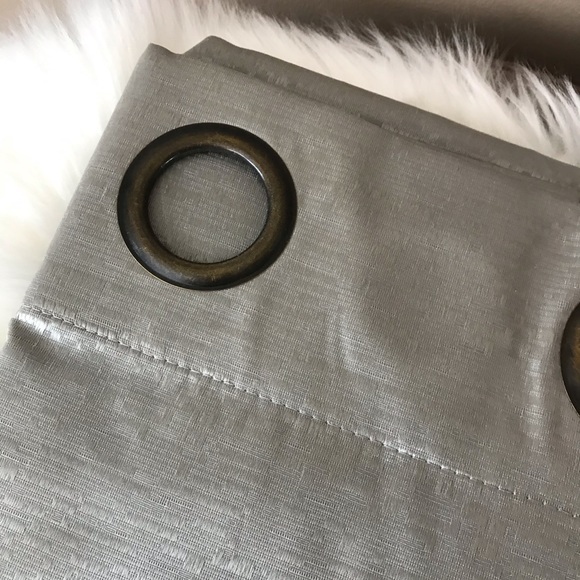 2-Pc Large Grommet Black Out Gray Panel Curtains - Picture 2 of 5